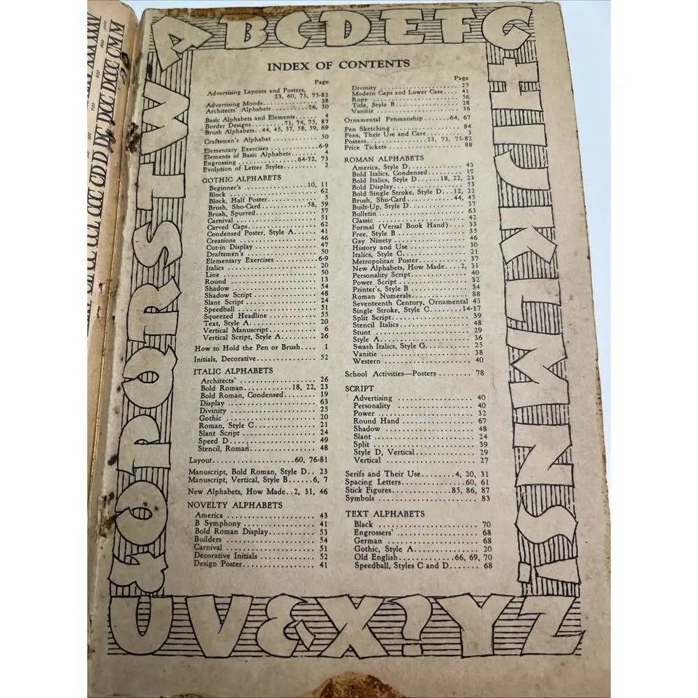 1948 Speedball Lettering Book Property GM&O RAILROAD DRAFTING DEPT MOBILE AL